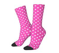 JUZGTSIT Calcetines de lunares rojos, calcetines blancos y negros, calcetines para mujeres y hombres, calcetines casuales de moda, Lunares _V11, Altoa única