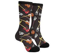 JUZGTSIT Calcetines de vestir locos, regalos divertidos para hombres y mujeres, guitarra, Altoa única