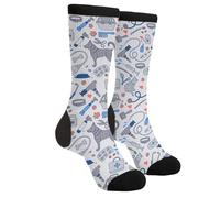 JUZGTSIT Calcetines novedosos de media para mujer, hombre y adolescentes, divertidos y locos, para regalar, Altoa única