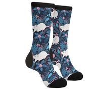 JUZGTSIT Calcetines novedosos de media para mujer y hombre, calcetines locos divertidos, calcetines de vestir casuales para adolescentes, regalo, Altoa única