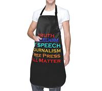 JUZGTSIT Delantal unisex con texto en inglés "Funny Truth Freedom of Speech Journalism Free Press All Matter All Matter Waterproof Available Gift Friends Apron for Chef Home Kitchen Painting Gardening