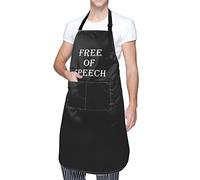 JUZGTSIT Delantal unisex divertido con texto en inglés "Free of Speech", impermeable, regalo para amigos, para chef, hogar, cocina, pintura, jardinería, barbacoa