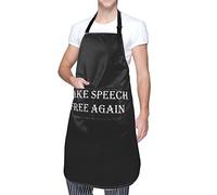 JUZGTSIT Delantal unisex divertido con texto en inglés «Make Speech Free Again», impermeable, regalo para amigos, para chef, hogar, cocina, pintura, jardinería, barbacoa