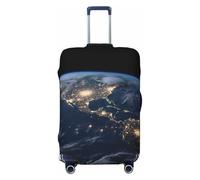 JUZGTSIT Earth from The Outer Space - Funda elástica para equipaje aprobada por la TSA, se adapta a fundas elásticas para maletas de 18 a 32 pulgadas, Black, M, Clásico