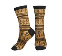 JUZGTSIT Egipto Jeroglyphics - Calcetines deportivos transpirables absorbentes del sudor para mujeres y hombres, adecuados para deportes al aire libre, 3 Negro, Altoa única