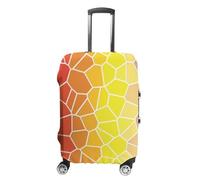 JUZGTSIT Funda elástica para maleta, diseño de arcoíris (S (19-21 pulgadas), ondulaciones coloridas, funda protectora para maleta, amarillo anaranjado, S, Clásico