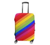 JUZGTSIT Funda elástica para maleta, diseño de arcoíris (S (19-21 pulgadas), ondulaciones coloridas, funda protectora para maleta, Rainbow 3, L, Clásico