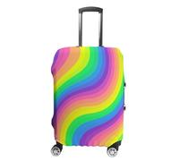 JUZGTSIT Funda elástica para maleta, diseño de arcoíris (S (19-21 pulgadas), ondulaciones coloridas, funda protectora para maleta, Ondas coloridas, S, Clásico