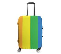 JUZGTSIT Funda elástica para maleta, diseño de arcoíris (S (19-21 pulgadas), ondulaciones coloridas, funda protectora para maleta, Verde y amarillo, M, Clásico