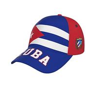 JUZGTSIT Gorra de béisbol cubana con la bandera de Cuba con estampado completo para hombres adultos, gorra de fútbol para partidarios del patriotismo, color negro, Multicolor, Talla única