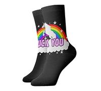 JUZGTSIT The Blobfish - Calcetines de compresión casuales para correr, senderismo, calcetines de trabajo, UnicornYou Rainbow, Altoa única