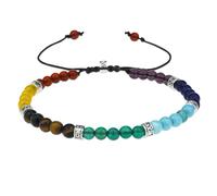 JUZICHEN Pulsera Chakras Para Mujer, Pulsera Piedras Naturales, Boho Pulsera Mujeres, 16-24 CM, Regalos De Joyería Para Mujer, Turmalina Negra Pulsera Brazalete (Color E)