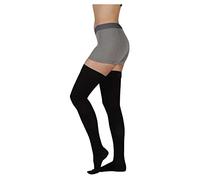 Juzo Basic 4411ag - Calcetín de compresión de punta cerrada hasta el muslo, 20-30 mmHg, Negro, Talla única