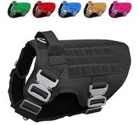 JVA Pro Pets ProMax - Arnés táctico para perro con 4 hebillas de metal, resistente, impermeable, sistema Molle, L (L), color negro