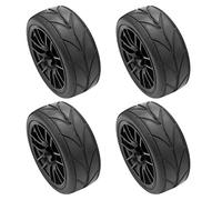 Jvareaty 4 unids 1/10 neumático de goma Rc carreras carro neumático en rueda de carreras llanta ajuste para 9068-6081 rc coche parte