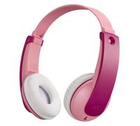 JVC Auriculares Bluetooth para Niños, Volumen de Seguridad, 16 Horas de autonomía, 10m de alance, 85dB, con micrófono y Adhesivos, HA-KD10 Auriculares inalambricos Bluetooth Diadema Ajustables Rosa