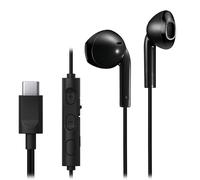 JVC Auriculares Boton con Cable USB-C | Microfono | Ajuste Cómodo | In Ear Ligeros | Resistencia al Sudor | IPX2 | Cascos Ordenador | con Cable - Negro HA-FR17UC