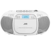 JVC Boombox RC-E451W - Reproductor de CD portátil con Bluetooth, sintonizador FM, USB y AUX, Reproduce MP3, CD-R/CD-RW, estéreo de 3,2 W, Pantalla LCD, Compacto y Ligero