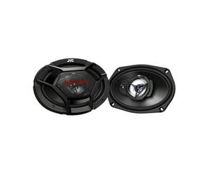 JVC CS-DR6930 Altavoces Coaxiales de 3 vías de 15 x 23 cm | Altavoces para el coche con Sonido Envolvente. Woofer con cono de Carbono y Mica, Medios de Cono y Tweeter Balanceado. Color Negro