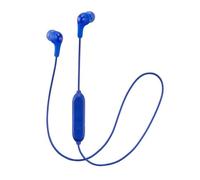 JVC Gumy Plus - Auriculares intraurales inalámbricos Bluetooth con Aumento de Graves, cómodos Auriculares y micrófono Integrado y Control Remoto para manejo de Llamadas, Color Azul