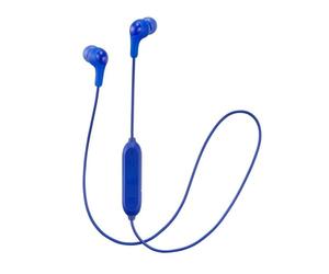 JVC Gumy Plus - Auriculares intraurales inalámbricos Bluetooth con Aumento de Graves, cómodos Auriculares y micrófono Integrado y Control Remoto para manejo de Llamadas, Color Azul