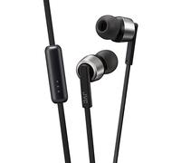 JVC HA-FX51M-B - Auriculares intraurales con Cable con Control Remoto, micrófono y Bolsa de Transporte, Impermeable IPX4, fácil operación y Cable sin enredos, Color Negro y Plateado