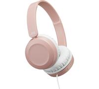 JVC Cascos con Cable, Micrófono y Diadema Acolchada | Diseño Plegable y Giratorio | Auriculares con Cable de Freqüencia 10-26000 Hz | Diseño Ligero | Mini-Jack de 3,5 mm | Rosa - HA-S31M