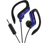 JVC HAEBR80A Sport Clip Adjustable Clip Earbuds with Mic and Remote, Blue