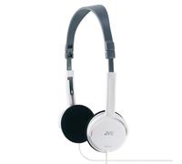 JVC HAL-50-W Auriculares ultra-ligeros y plegables color blanco | Controlador de 30 mm, diadema ajustable, almohadillas suaves, con cable, sonido estéreo equilibrado