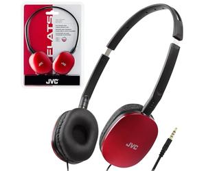 JVC HAS160R Flats Lightweight Folding Headphones On Ear Red
