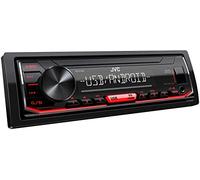 JVC Receptor Multimedia Digital KD-X162. Radio para Coche, Chasis Reducido para Menor Peso e Instalación Rápida. Conexión USB Frontal, Pantalla LCD VA con Iluminación en Blanco y Teclas Rojas