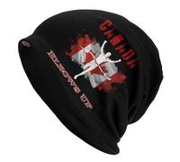 JVCEZRMLQ Codos Personalizados hacia Arriba Arce de Canadá Gorro de Bandera Canadiense Gorro de Invierno Sombrero de Punto Femenino Skullies de Exterior Gorros de Tipo Gorro para