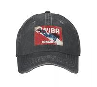 JVCEZRMLQ Jamaica Scuba Dive Diving Gorras de béisbol Retro Azules Vintage Denim Desgastado Snapback Cap para Mujeres para Actividades al Aire Libre Gorra Regalo