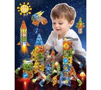 Jvchengxi 174 Piezas Construcciones Magneticas Niños Bloques de Construcción Magnéticos Juguetes de Pista Interesantes Juguetes Educativos Stem Construccion Magnetico Regalo Ideal para Niños Niñas