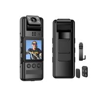 JVDDI Cámara Corporal Cámara Corporal A23, cámara de vídeo con rotación 180 °, visión Nocturna, 1080P, grabación, Clips magnéticos, minicámaras para grabación al Aire Libre
