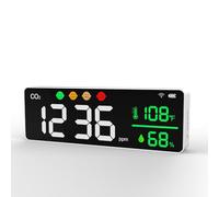 JVDDI Detector de dióxido de Carbono con función de Alarma Monitor de Humedad y Temperatura del Aire Interior del hogar