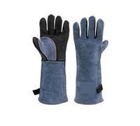 JVDDI Guantes de Soldadura de 16 Pulgadas for Soldador, Guantes de Trabajo Gruesos de Cuero de Vaca Dividido, Resistentes al Calor, Guantes for Barbacoa y Horno, Aislamiento térmico for Parrilla