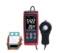 JVDDI Medidor De Iluminancia Digital Luz Grabación Lux 32.752 Grupos Registro Datos Fotómetro Portátil Lúmenes LED, Analizador de iluminancia y Color