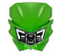 Jvdoipgd Faro Motocicleta Para Para KLX125 Para KLX 125 2010-2017 Para KLX450R Para KLX 450R 2008-2023 Plug&Play E24 LED DRL Faro Proyector Para Moto Cross(With Green Mask)