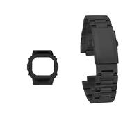 JVEIWAD Accesorios de modificación de reloj Caja con correa de metal de acero inoxidable compatible con la correa de reloj Casio G-SHOCK Small Block DW5600 GW-B5600 DW5610(Black set,GM-5600mm)