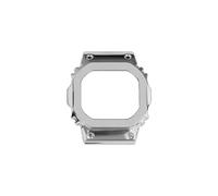 JVEIWAD Accesorios de modificación de reloj Caja con correa de metal de acero inoxidable compatible con la correa de reloj Casio G-SHOCK Small Block DW5600 GW-B5600 DW5610(Silver case,GM-5600mm)