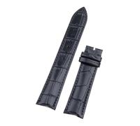 JVEIWAD Accesorios universales de 20 mm, 21 mm y 22 mm, correa de reloj de piel de vaca suave, compatible con Longines Jaeger-LeCoultre, correa negra y verde(Black,19MM_BLACK-BUTTERFLY BUCK)