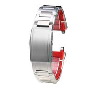 JVEIWAD Compatible con CASIO G-SHOCK MTG-B1000 B2000 Correa de reloj MTG-G1000 Correa de reloj de pulsera de acero inoxidable 316L Pulsera de metal Accesorios de reloj for hombres(Silver-red,MTG-B1000