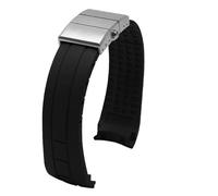 JVEIWAD Compatible con Citizen Sky Eagle Arc Mouth Blue Angel Mido M005 Correa de Reloj de Goma de Silicona Correa de Reloj Negra for Hombre 23 mm Baracele(A-black-silver,22mm)