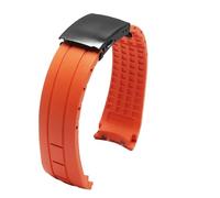 JVEIWAD Compatible con Citizen Sky Eagle Arc Mouth Blue Angel Mido M005 Correa de Reloj de Goma de Silicona Correa de Reloj Negra for Hombre 23 mm Baracele(Orange-black,22mm)