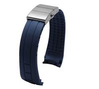 JVEIWAD Compatible con Citizen Sky Eagle Arc Mouth Blue Angel Mido M005 Correa de Reloj de Goma de Silicona Correa de Reloj Negra for Hombre 23 mm Baracele(A-blue-silver,22mm)