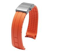 JVEIWAD Compatible con Citizen Sky Eagle Arc Mouth Blue Angel Mido M005 Correa de Reloj de Goma de Silicona Correa de Reloj Negra for Hombre 23 mm Baracele(A-orange-silver,22mm)