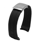 JVEIWAD Compatible con Citizen Sky Eagle Arc Mouth Blue Angel Mido M005 Correa de Reloj de Goma de Silicona Correa de Reloj Negra for Hombre 23 mm Baracele(Black-silver,22mm)