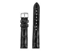 JVEIWAD Compatible con correa de cuero de cocodrilo Hi-Q 15 16 17 18 Correa de reloj azul negro rojo Compatible con la serie Jaeger-lecoultre REVERSO RENDEZ-VOUS MASTER CONTROL(Black-S pin,15mm)