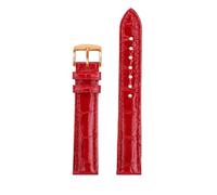 JVEIWAD Compatible con correa de cuero de cocodrilo Hi-Q 15 16 17 18 Correa de reloj azul negro rojo Compatible con la serie Jaeger-lecoultre REVERSO RENDEZ-VOUS MASTER CONTROL(Red-RG pin,18mm)